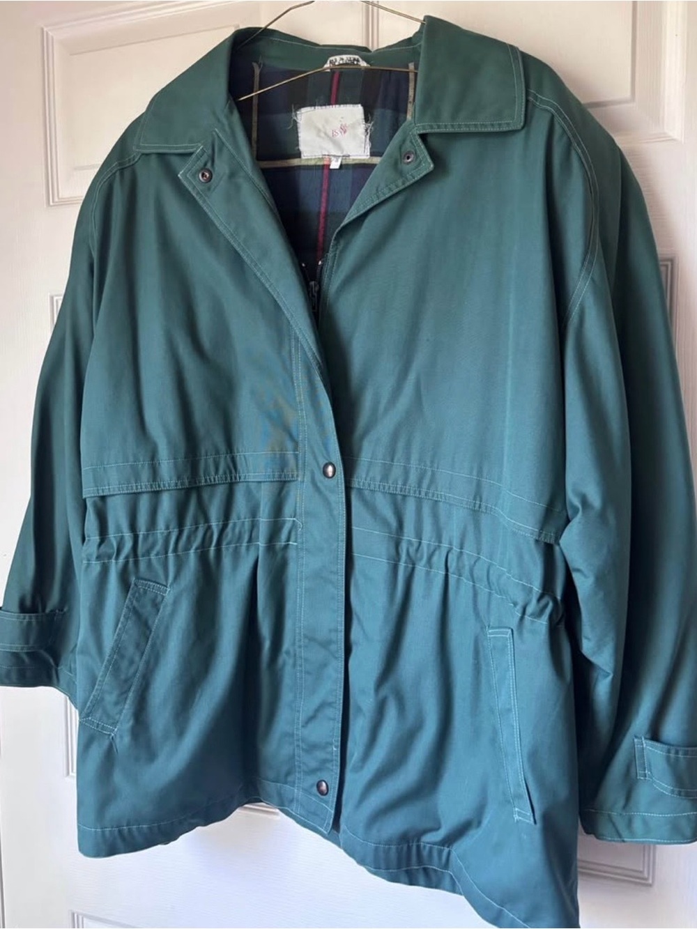 VTG Women's Teal Utility Jacket with Elastic Waist Sz. 20 Romania